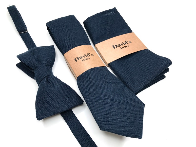 Dark blue Bow tie Black Bow tie Navy Bow Tie Solid Linen Bow tie DUSTYBLUE bow tie IceBlue Bow tie