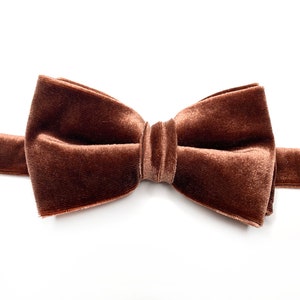 Rust Velvet Bow Tie , Copper Bow Tie , Pocket Square , Bow tie , Necktie 2.35  3 inches 3.26