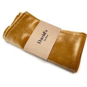 Gold Velvet Pocket Square , Marigold Pocket Square , Bow tie , Necktie 2.35  3 inches 3.26