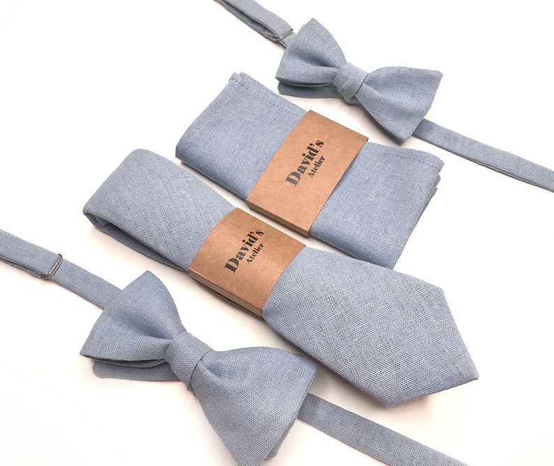 Dark blue Bow tie Black Bow tie Navy Bow Tie Solid Linen Bow tie DUSTYBLUE bow tie IceBlue Bow tie