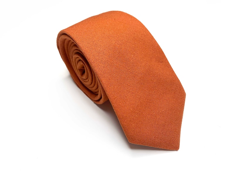 Burnt Orange Tie Rust Necktie Pocket Square Davids Bridal - Etsy UK