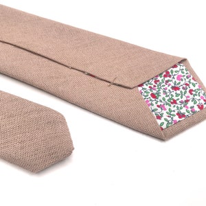 BISCOTTI Linen NeckTie , Pink davids bridal tie , Solid Linen Necktie , Skinny tie , Pocket Square , Bow tie , Kids Bow tie