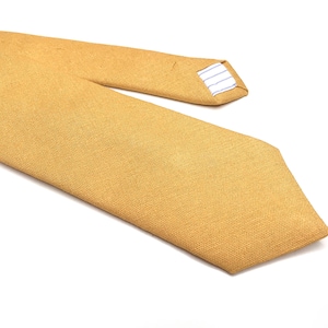 Yellow linen Mens Tie , Mustard davids bridal tie , Solid Linen Necktie , Skinny tie , Pocket Square , Bow tie , Kids Bow tie