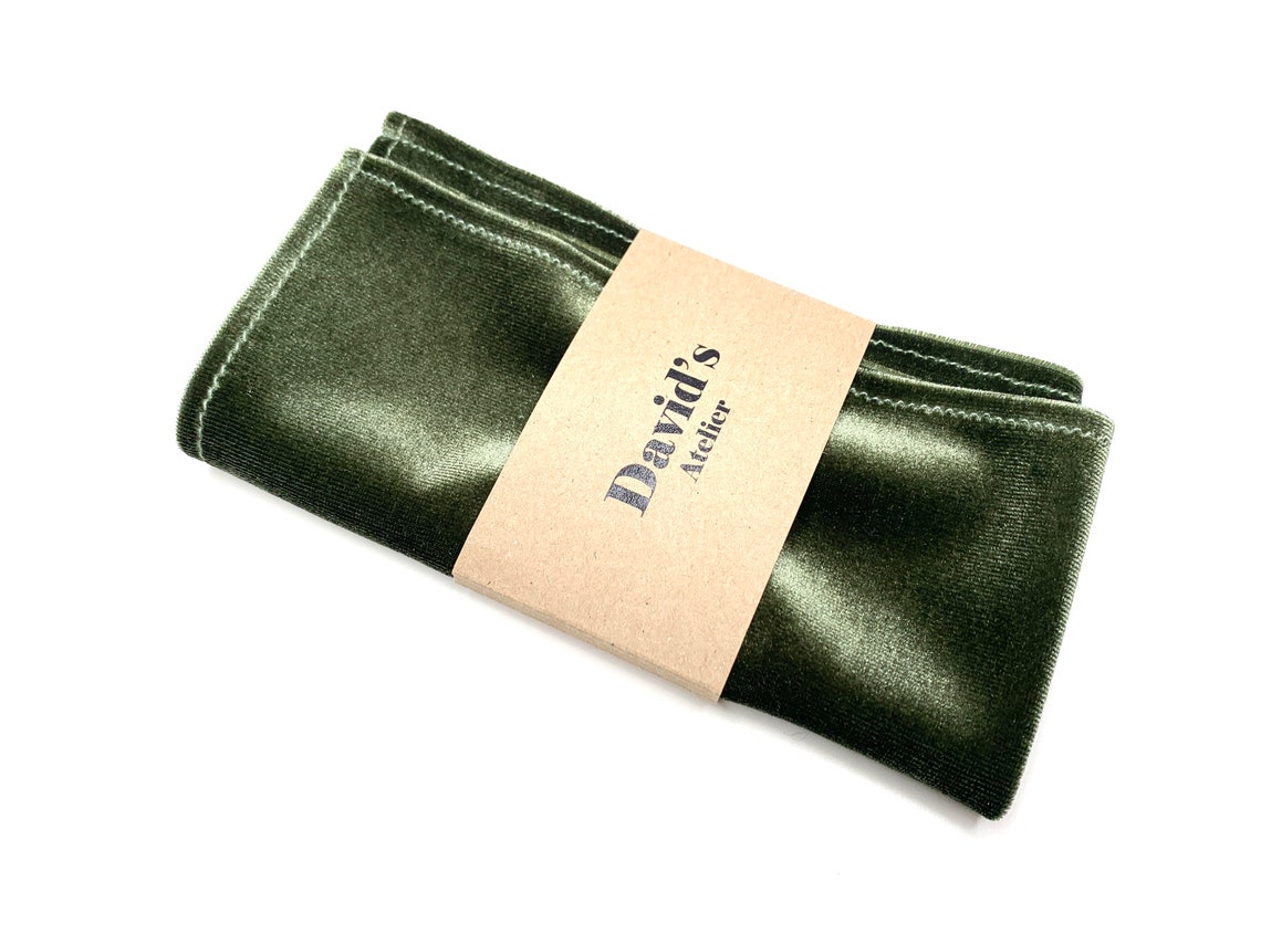 Dusty Sage Velvet Pocket Square Sage Green Pocket Square Etsy