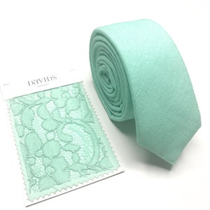 Mint linen solid Tie MINT Davids Bridal