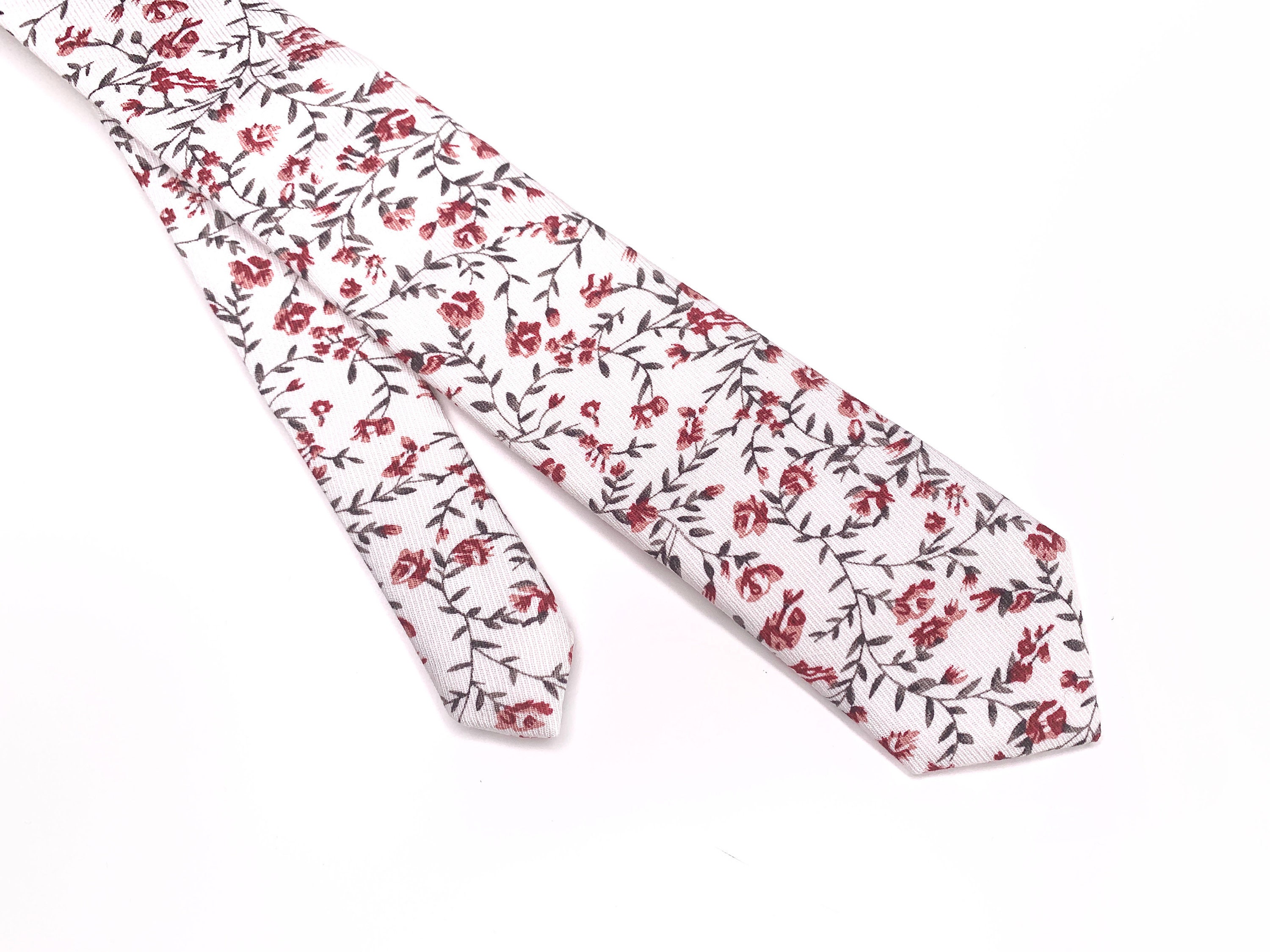 White Floral suspenders Red flowers Mens Necktie Bow tie Etsy