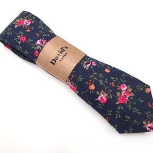 Navy floral skinny necktie , davids bridal , Pocket Square , Bow tie , Kids , Necktie 2.35  3 inches 3.26