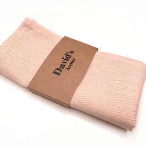 BLUSH Pocket Square , Pink davids bridal tie , Solid Linen Necktie , Skinny tie , Pocket Square , Bow tie , Kids Bow tie