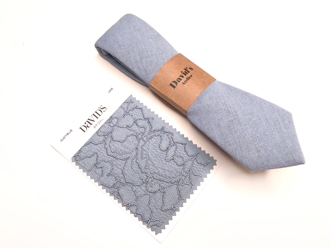 dusty blue tie david's bridal