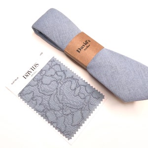 DUSTYBLUE Mens Tie , davids bridal tie , Solid Linen Necktie , Skinny tie , Pocket Square , Bow tie , Kids Bow tie