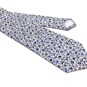 Blue Floral Tie Liberty of London Print , Floral skinny necktie , davids bridal , Pocket Square , Bow tie, Kids , Necktie 2.35 3 inches 3.26