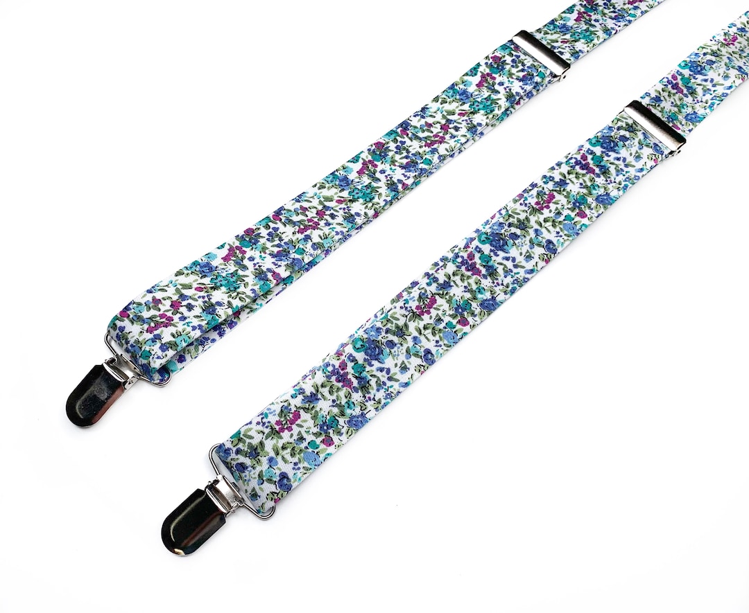 Floral Suspenders OASIS and MSTEELBLUE Floral Necktie Bow Etsy