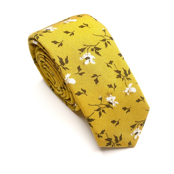 Yellow Floral Necktie , Mustard Pocket Square , davids bridal tie , Pocket Square , Bow tie , Kids Bow tie