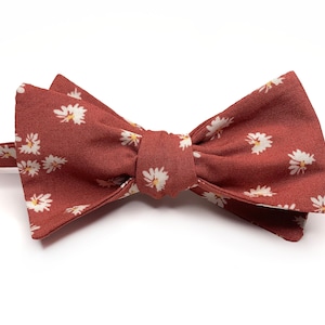 SEDONA floral Bow Tie , Rust Terracotta Necktie , Bow tie , Suspenders , Pocket Square