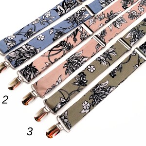 Floral SUSPENDERS , Blue , Blush , Olive Green Suspenders Kids , Toddler , Adult