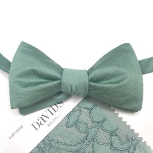 DUSTYSAGE Mens Bow Tie , Sage Green Necktie , Pocket Square , Bow tie , Kids Bow tie