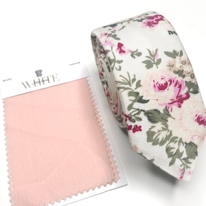 White Floral Tie ivory Davids Bridal Blush floral tie Men IVORY Floral Necktie White floral Groom ties Groomsmen Tie Skinny 2.36 Regular 3