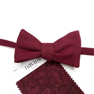 Burgundy Wine Solid Bow Tie For Davids Bridal Dress Self tie bow tie Groom Wedding Groomsmen