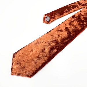 Shiny Copper Velvet Necktie , Rust Ties , Pocket Square , Bow tie , Necktie 2.35  3 inches 3.26