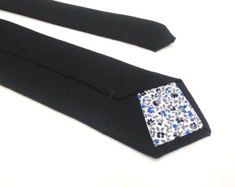 Corbata de lino negra lisa para hombre, corbata de novia negra de David's, corbata de lino lisa, corbata fina, pañuelo de bolsillo, pajarita, pajarita para niños
