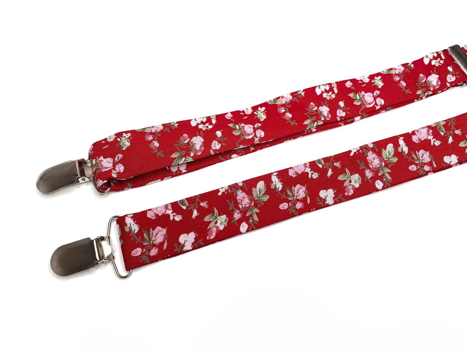 Burgundy Red Floral Suspenders Quartz Flower Pocket Square Etsy