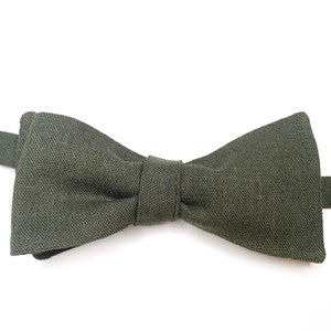 Khaki Green Bow Tie , Linen Tie , Pocket Square , davids bridal tie , Pocket Square , Bow tie , Kids Bow tie