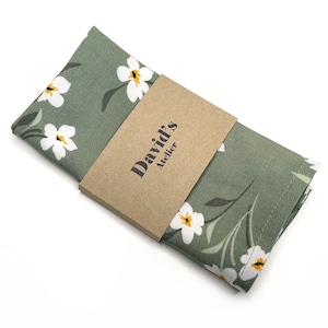 Dusty Sage floral Pocket Square , Sage Green floral Necktie , Bow tie , Suspenders