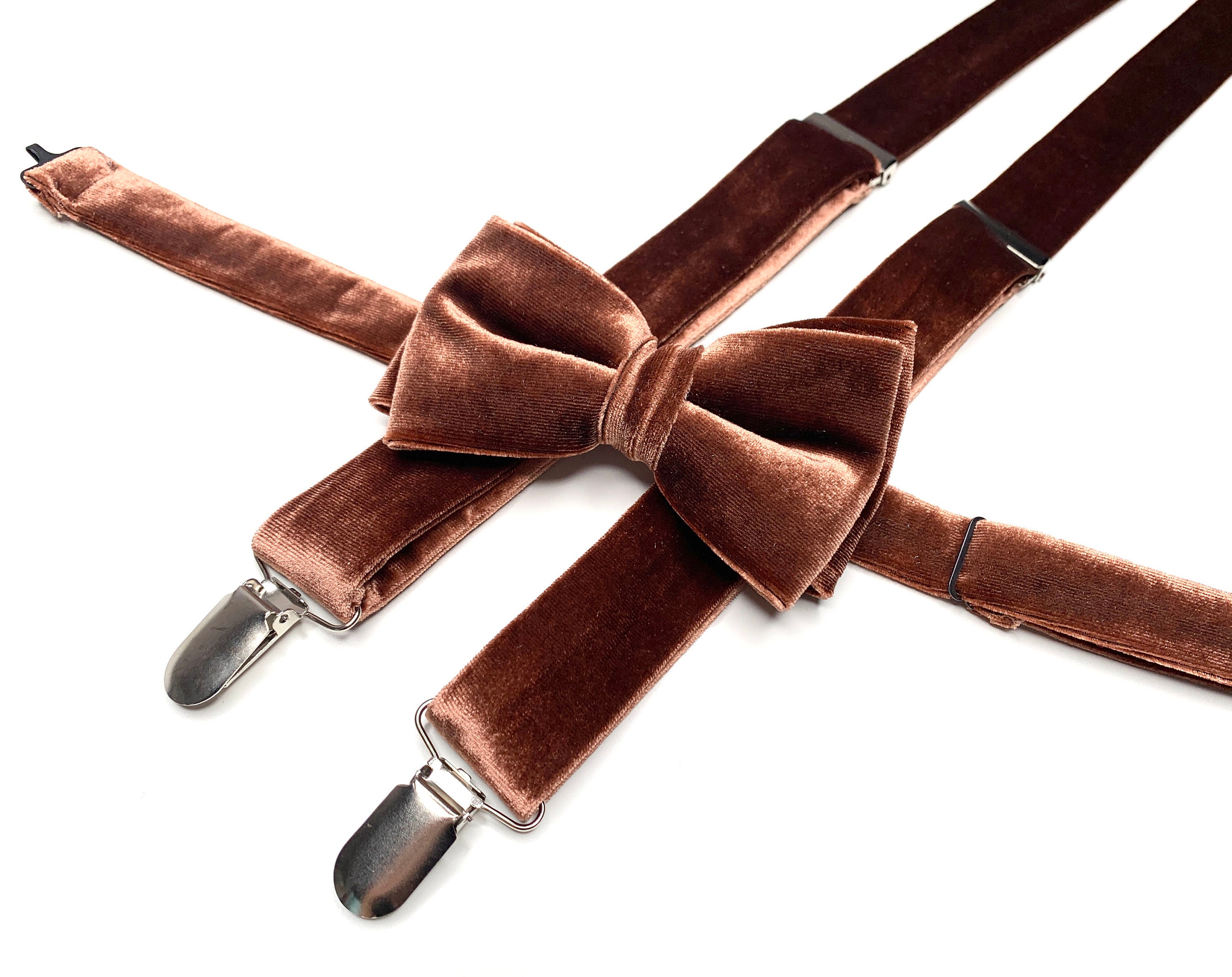Rust Velvet Bow Tie Copper Bow Tie Pocket Square Bow tie Etsy