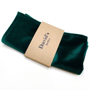 Forest Green Velvet Pocket Square  , NeckTie, Bow tie , Necktie 2.35  3 inches 3.26
