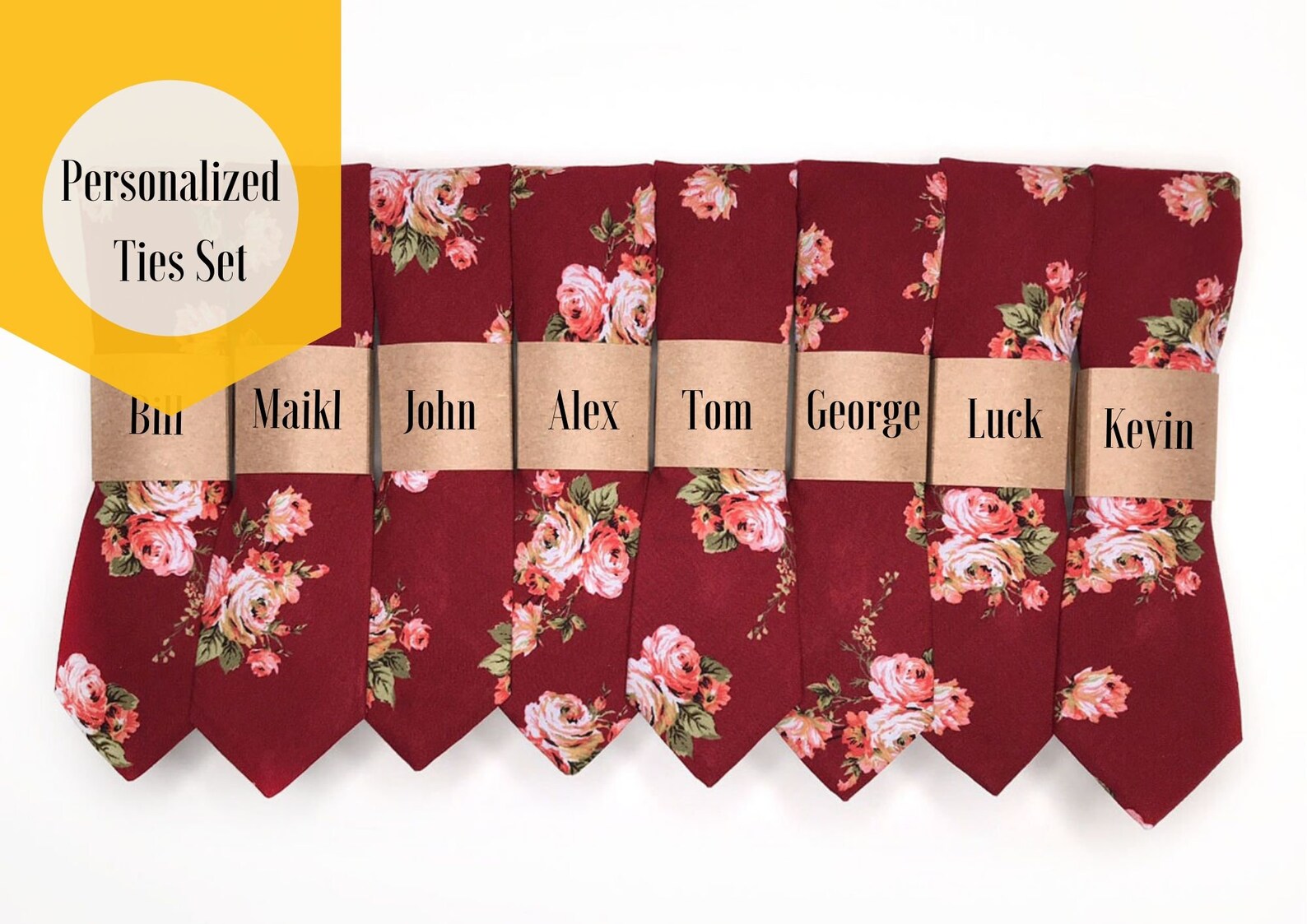 mens burgundy tie set