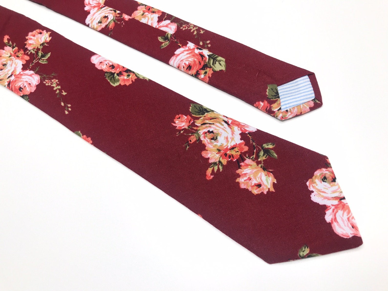 Custom Set of Burgundy Solid Ties 1 Burgundy Floral Tie 1 Etsy