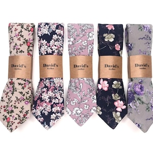 Boho Wedding Floral Ties , Rustic Floral Necktie , TAN tie, WIsteria Floral tie, Lilac Floral tie, Purple tie , Gray tie , Groomsmen Gift