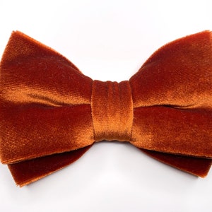 Coopper Velvet Bow Tie, Rust Necktie , Pocket Square , Bow tie , Necktie 2.35  3 inches 3.26