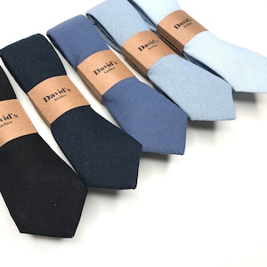 Shades of blue Ties , Solid Linen Neckties , Dusty Blue Tie, Black tie, Dark Navy tie, Navy tie, skinny 2.36 inches , 3 inches 3,25&quot;