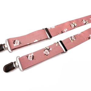 Dusty Pink Floral Suspenders , Petal Rose Tie , Pocket Square , davids bridal tie , Pocket Square , Bow tie , Kids Bow tie