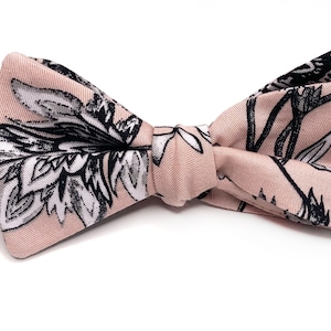 Blush floral Bow Tie , Dusty Pink Necktie , Bow tie , Suspenders , Pocket Square