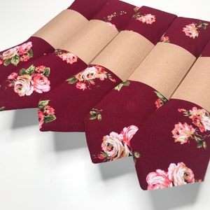Set of Burgundy Floral Tie mens floral tie Personalized 3 4 5 6 7 8 9 10 groomsmen gifts maroon flower necktie Groomsmen tie set ties custom