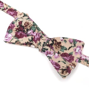 Champagne floral bow tie Wedding CHIANTI floral men bow tie Davids bridal Quartz Bow tie floral Iris Wedding Groomsmen Self tie bow tie