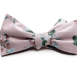 Blush floral Bow Tie , Dusty Pink Necktie , Bow tie , Suspenders , Pocket Square