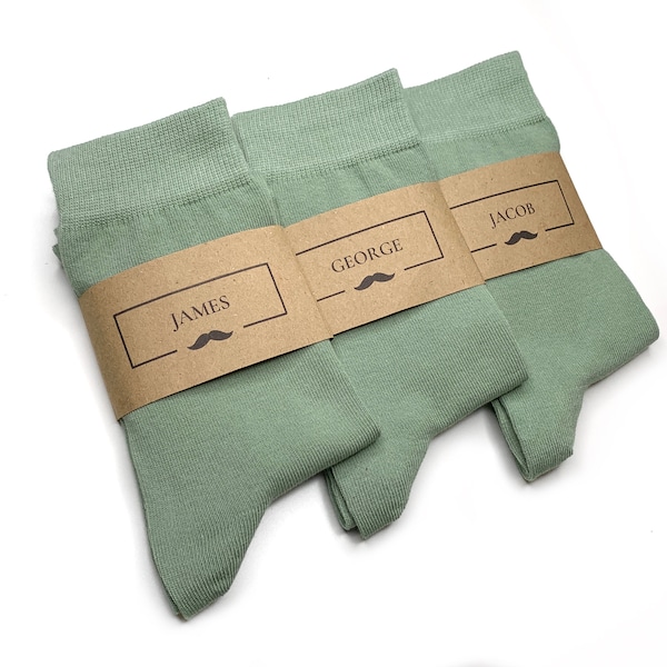 Plain DUSTY SAGE Groomsmen Socks + FREE Personalization for Wedding, Sage Green Socks , Gift for Groomsmen Proposal, Socks size 7-12
