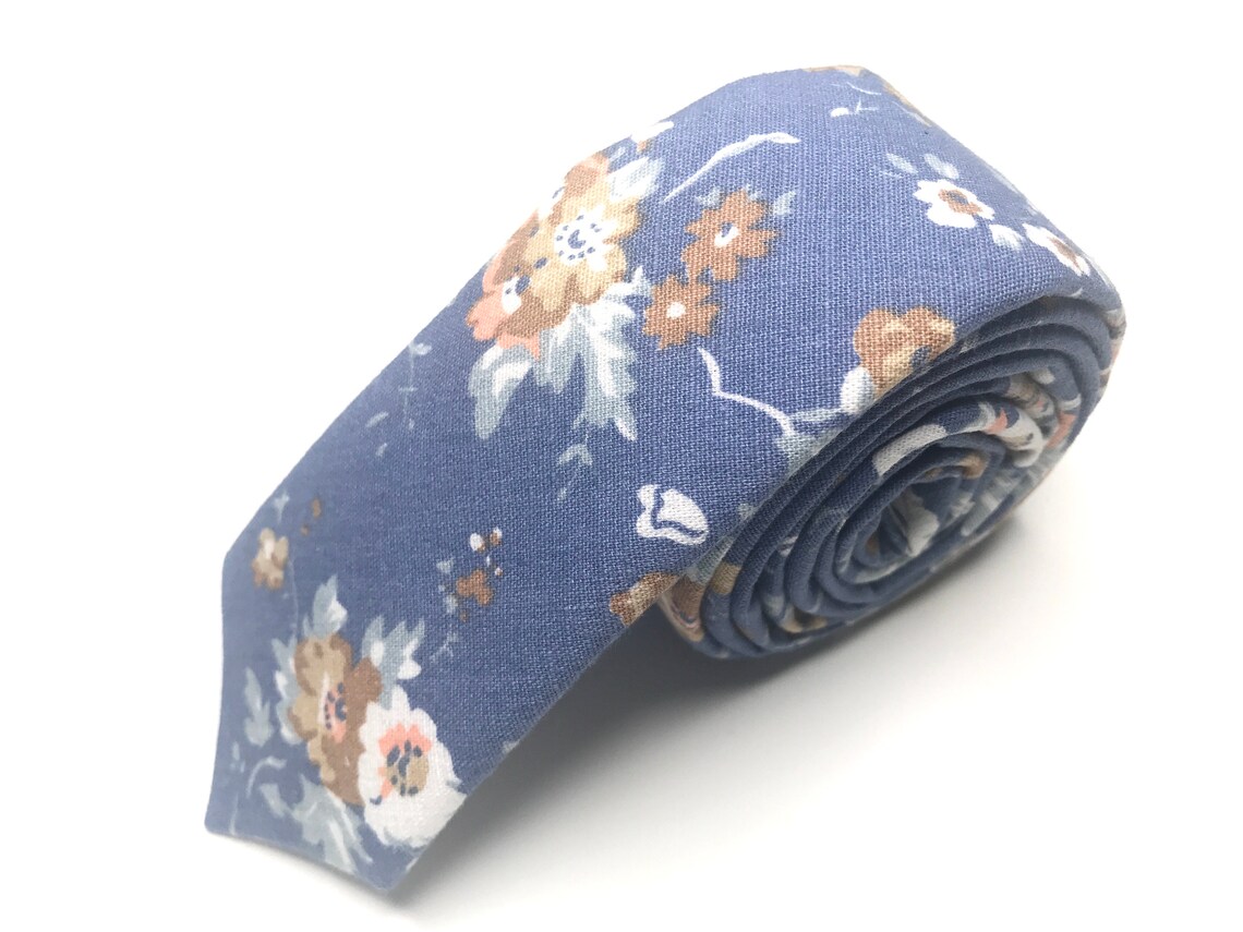 Blue Floral Tie Navy floral tie Man Floral Necktie CHAMPAGNE Etsy
