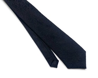 Corbata Jacquard negra, Estampado floral, Corbata de boda, Tirantes, Pañuelo de bolsillo, Pajarita, Corbata 2.35 3 pulgadas 3.26