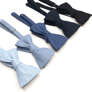 Nœuds papillon dans des tons de bleu, Nœud papillon BLEU POUSSIÈRE, Nœud papillon bleu foncé, Nœud papillon bleu marine, Nœud papillon bleu glacier, Nœud papillon noir, Nœuds papillon pour hommes d'honneur
