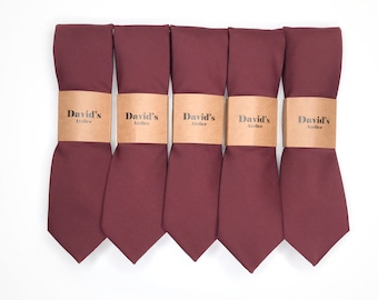 Juego de corbatas burdeos (3, 4, 5, 6, 7, 8, 9 y 10) para boda, para vestido de novia de David, para niño, para hombre, para boda.