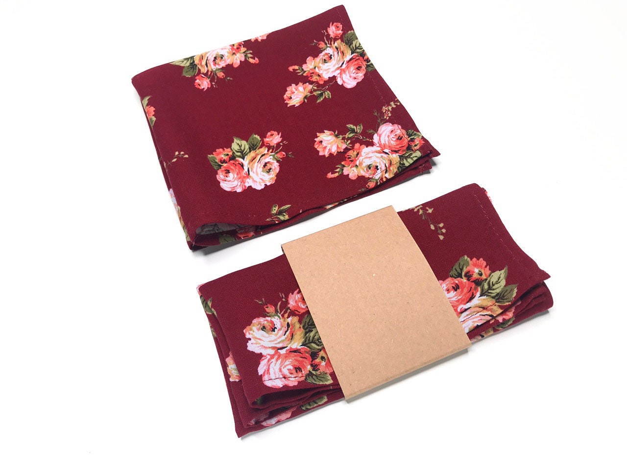 burgundy floral skinny tie