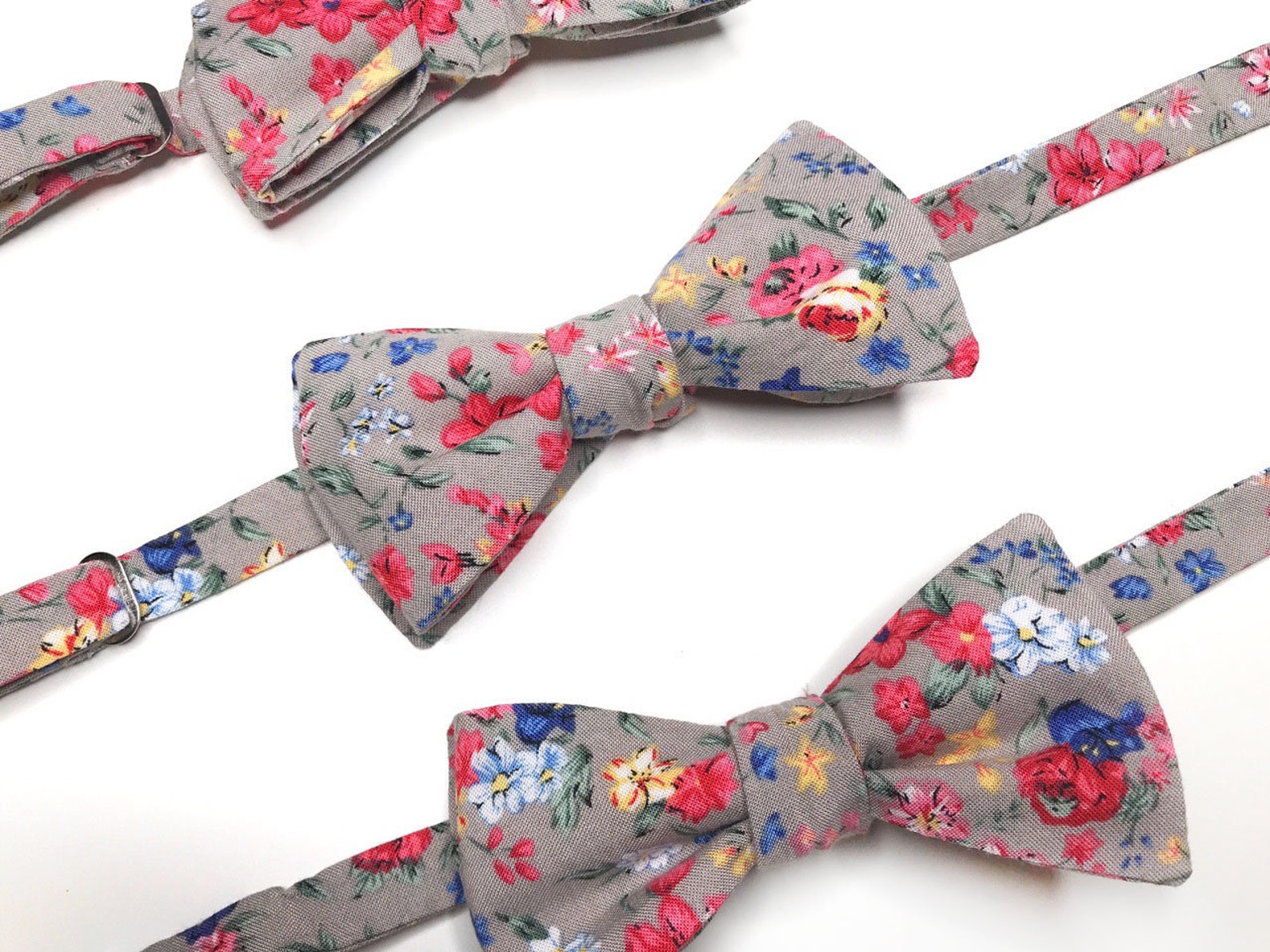 Gray floral bow tie Wedding cobalt floral red men bow tie | Etsy