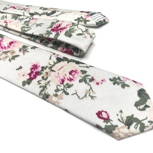White Floral Tie Blush floral Men IVORY Floral Necktie White floral Davids Bridal Groom ties Groomsmen Tie Skinny 2.36 Regular 3 inches