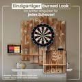 WOODEN Dartboard Surround | PREMIUM Dart Wall Protection & Tablet Holder | Catchring | Backboard | Burned Look OR Color Design | Made in Berlin