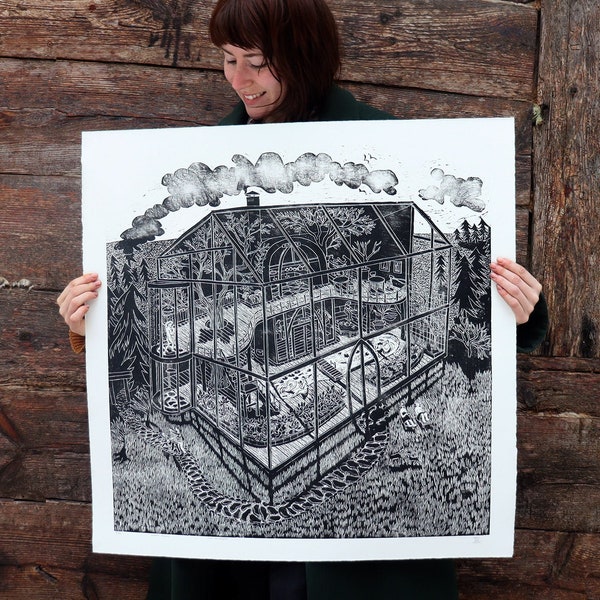 Saaremaa Spahouse- Limited edition woodcutprint