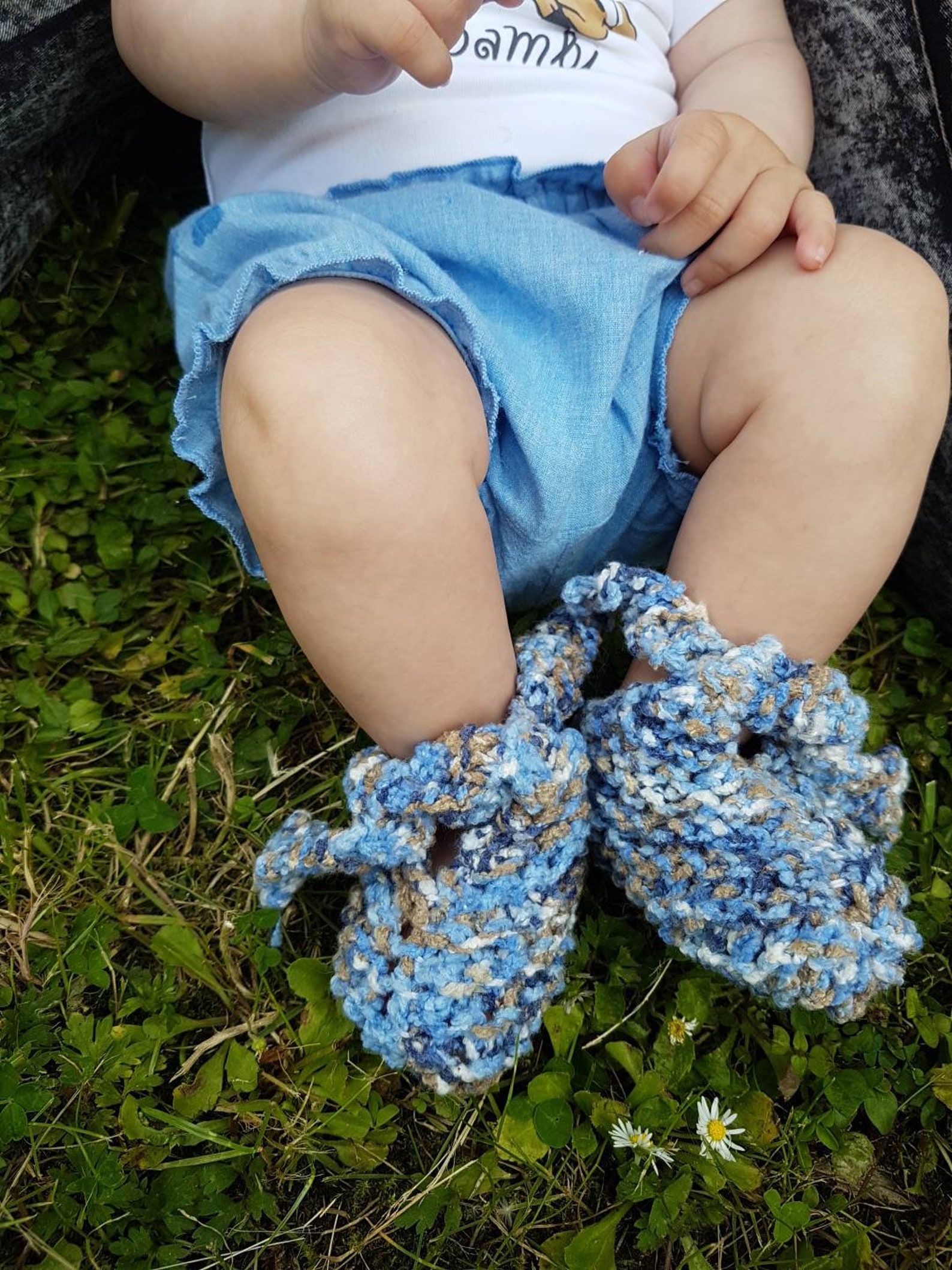 Baby Schuhe für Kinder ab 0-4 Monate. Blau weiß mix aus | Etsy